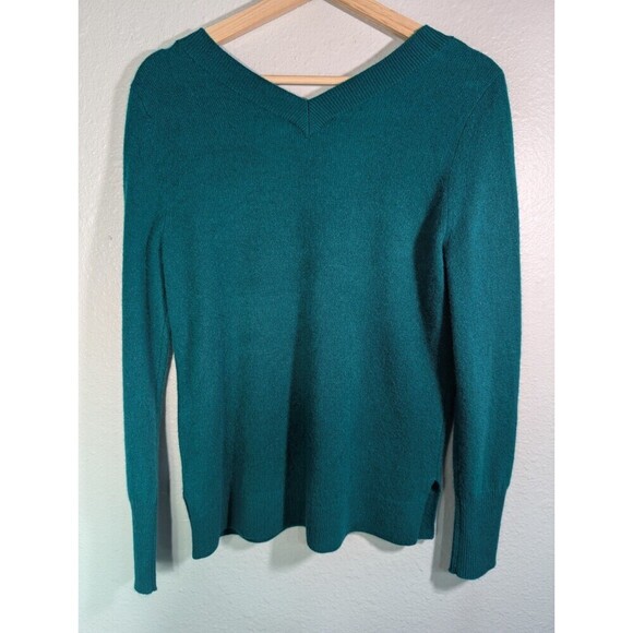 Halogen 100% Cashmere V Neck Sweater Green Size Small - Picture 3 of 8